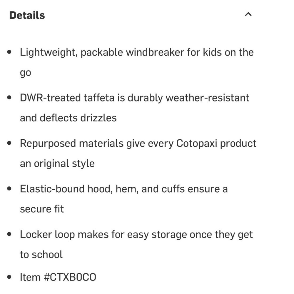 Cotopaxi Teca Half-Zip Windbreaker Jacket – Kids - Small - Picture 9 of 14